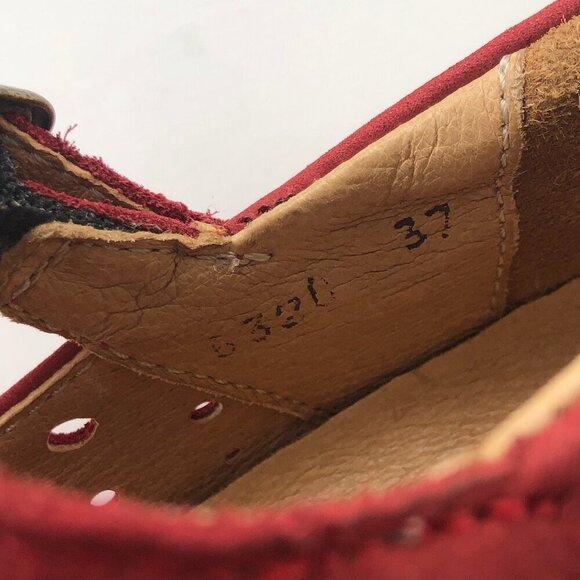 EL NATURALISTA Red Suede Leather Mary Jane Pump Comfortable Shoes Non slip EU 37 - Picture 11 of 16